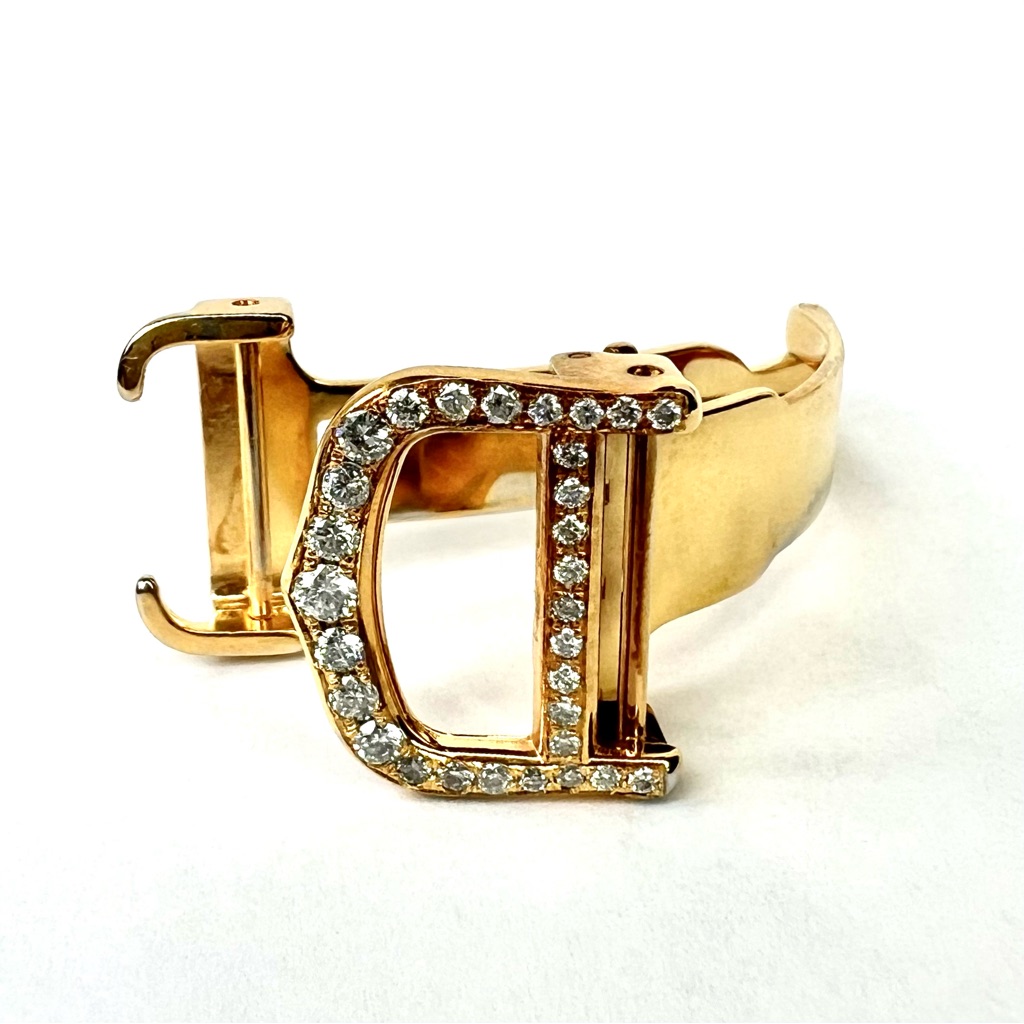 Cartier Goldplated Steel 14mm 047tcw Diamond Deployment Buckle